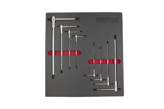 Imagem de KIT 8PCS CHAVES HEXAGONAIS COM CABO EM T DESLIZANTE 2-10MM