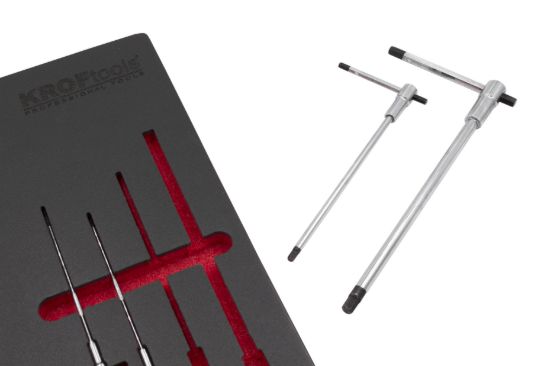 Imagem de KIT 8PCS CHAVES HEXAGONAIS COM CABO EM T DESLIZANTE 2-10MM