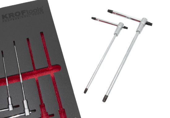 Imagem de KIT 9PCS CHAVES ALLEN MACHO TORX COM CABO EM T DESLIZANTE T10-T50