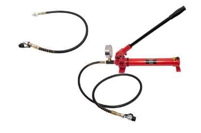 Imagem de BOMBA HIDRAULICA MANUAL C/ MANOMETRO E ENGATE 3/8 NPT