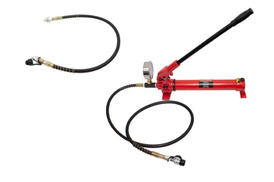 Imagem de BOMBA HIDRAULICA MANUAL C/ MANOMETRO E ENGATE 3/8 NPT