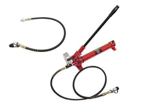 Imagem de BOMBA HIDRAULICA MANUAL C/ MANOMETRO E ENGATE 3/8 NPT