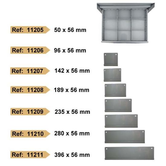 Imagem de SEPARADOR 396X56MM PARA ARMARIO DE 9 CAJONES REF. 52360