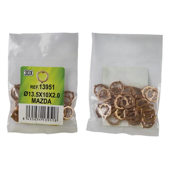 Imagem de SACO DE 30 ANILHAS DE COBRE PARA INYECTORES - 13.5X10X2.0 - MAZDA (REF. 53464)