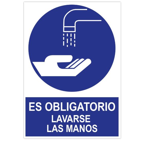Imagem de POSTER CARTULINA A3 CON "ES OBLIGATORIO LAVARSE LAS MANOS"