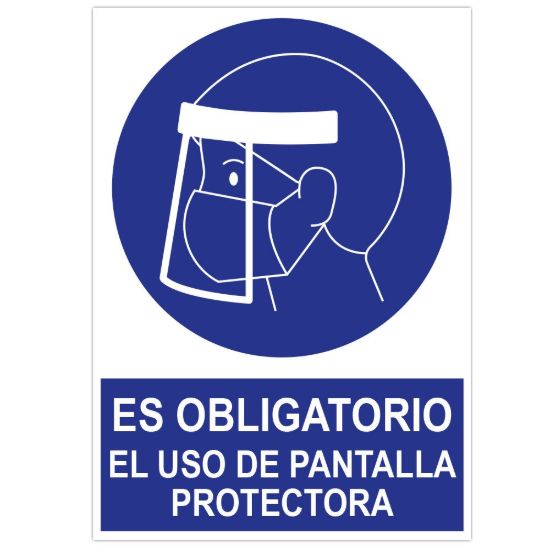 Imagem de POSTER CARTULINA A3 CON "ES OBLIGATORIO EL USO DE PANTALLA PROTECTORA"