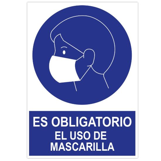 Imagem de POSTER CARTULINA A3 CON "ES OBLIGATORIO EL USO DE LA MASCARILLA"