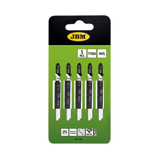 Imagem de CONJUNTO DE 5 PAcS T118A LA‚MINAS DA SERRA DE RODEAR PARA METAL. PARA REF. 60010