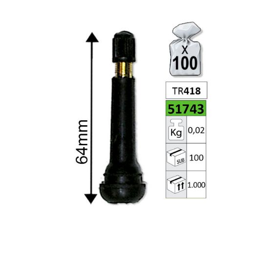 Imagem de VALVULAS PARA PNEUS TR418 64MM