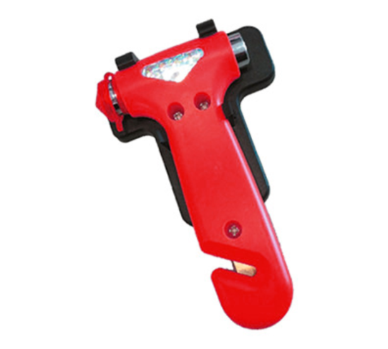 Imagem de MARTELO DE JANELA DO CARRO COM SUPORTE E CORTADOR DE CINTOS DE SEGURANAcA