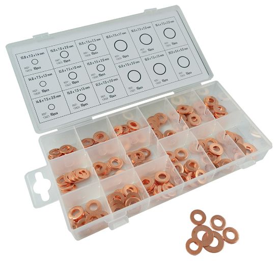 Imagem de ESTOJO DE ANILHAS DE COBRE PARA INJETOR 150 PCS