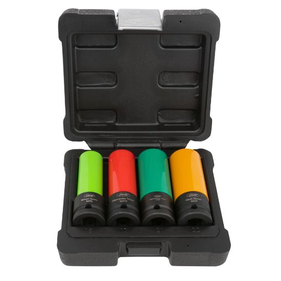 Imagem de CONJUNTO DE 4 CHAVES DE CAIXA DE IMPACTO PARA RODAS DE LIGA LEVE - 1/2