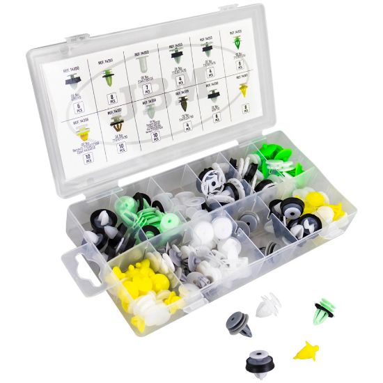 Imagem de JOGO DE 85 PAcS DE CLIPES PARA PAINEIS DE PORTA DE RENAULT DACIA