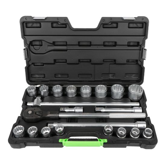 Imagem de CAIXA DE FERRAMENTAS COM 21 PEAcAS DE AUTOCLER DE 3/4 CHAVES DE 12 FACES