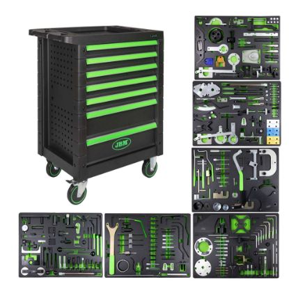 Imagem de CARRO COM 7 GAVETAS, VERDE - ESPECIAL KIT DE BLOQUEIO