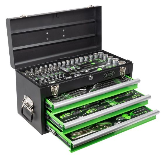 Imagem de CAJA METÁLICA CON HERRAMIENTAS 143 PIEZAS CINCADO