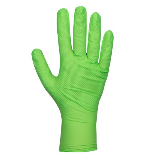 Imagem de GUANTES VERDES DESECHABLES DE NITRILO T:L 7,0MIL (100 UDS.)  TEXTURA DIAMANTE