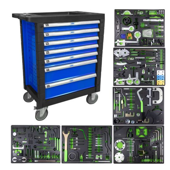 Imagem de CARRO DE HERRAMIENTAS ESPECIAL KIT DE CALADO 7 CAJONES AZUL