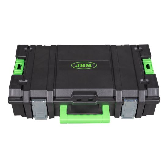 Imagem de CAJA PARA HERRAMIENTAS APILABLE CON 2 ORGANIZADORES LATERALES DE PIEZAS (11 COMPARTIMENTOS)