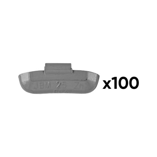 Imagem de CAJA DE 100 CONTRAPESAS ZINC GRAPA 25GR. ESPECIAL LLANTA UNIVERSAL