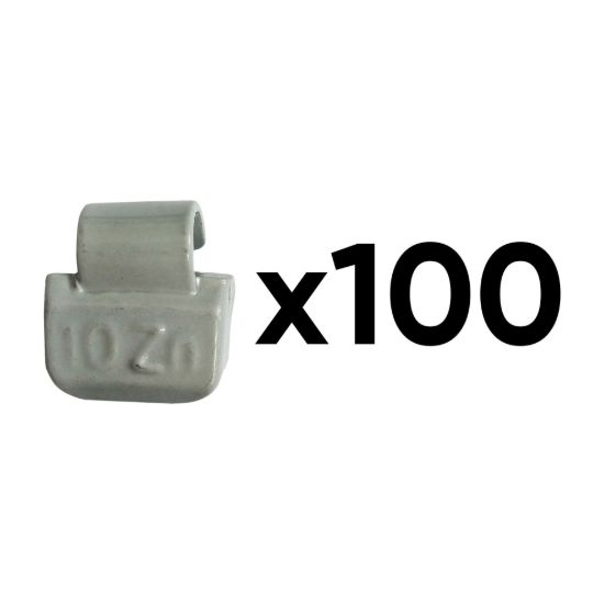 Imagem de CAJA DE 100 CONTRAPESAS ZINC GRAPA 10GR. ESPECIAL LLANTA ALEACIÓN