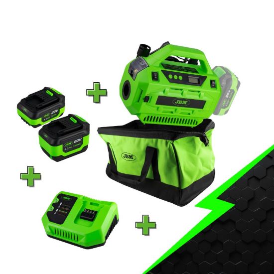 Imagem de PROMO ELÉCTRICA CON COMPRESOR 60003 + BATERÍA 4.0AH + BATERÍA 6.0AH + CARGADOR 20V + MOCHILA