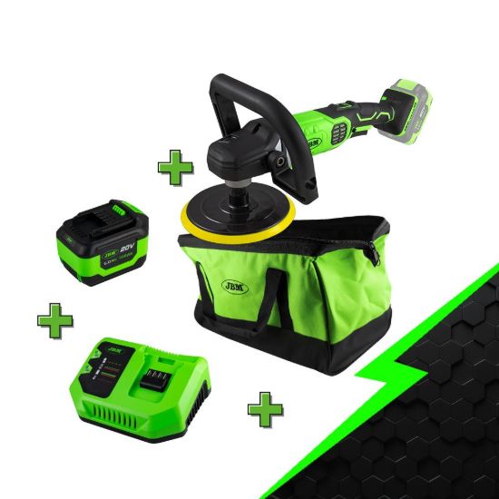 Imagem de PROMO ELÉCTRICA CON PULIDORA 60009 + BATERÍA 6.0AH + CARGADOR 20V + MOCHILA
