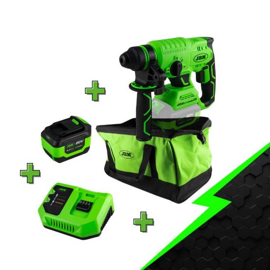Imagem de PROMO ELÉCTRICA CON MARTILLO PERCUTOR 60023 + BATERÍA 6.0AH + CARGADOR 20V + MOCHILA