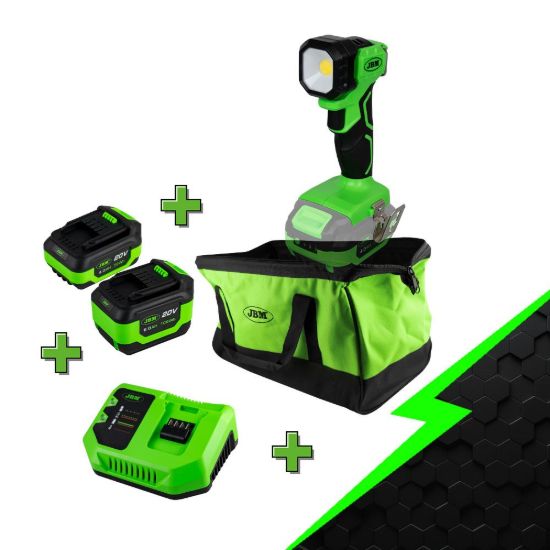 Imagem de PROMO ELÉCTRICA CON PORTÁTIL 60035 + BATERÍA 4.0AH + BATERÍA 6.0AH + CARGADOR 20V + MOCHILA