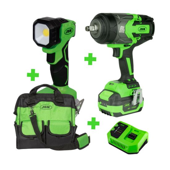 Imagem de 60044 PISTOLA DE IMPACTO1/2" + 60015 BATERÍA6.0AH+ 60016 CARGADOR 20V - 4A+ 60035 PORTÁTIL + 53702