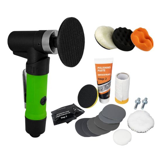 Imagem de KIT ESPECIAL POLIMENTO: MAQUINA POLIMENTO NEUMATICA + 12 KIT RESTAURAAcAO DE F