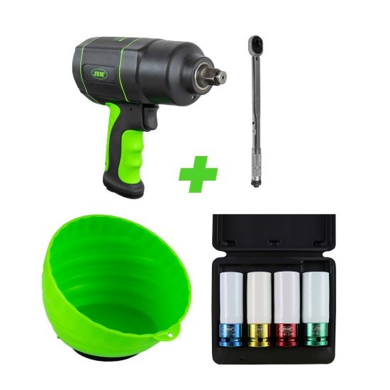 Imagem de 53608 PISTOLA DE IMPACTO 1/2" + 51127 LLAVE DINAMOMÉTRICA + 52338 SET DE 4 VASOS + 52466 RECIPIENTE