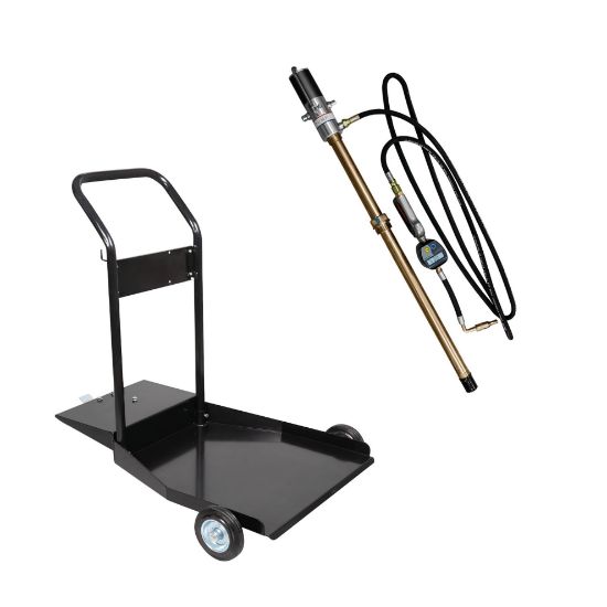 Imagem de KIT BOMBA ÓLEO PARA TAMBOR DE ÓLEO+MANGUEIRA+PISTOLA DIGITAL+CARRO PORTA BIDÕES