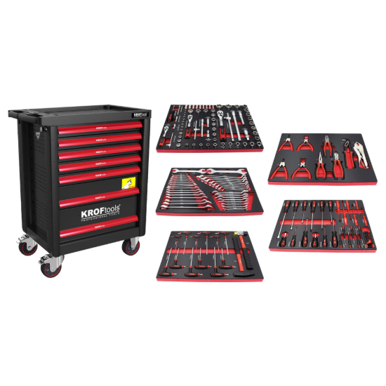 Imagem de Carro de Ferramentas Preto, 7 gavetas e 160 peças