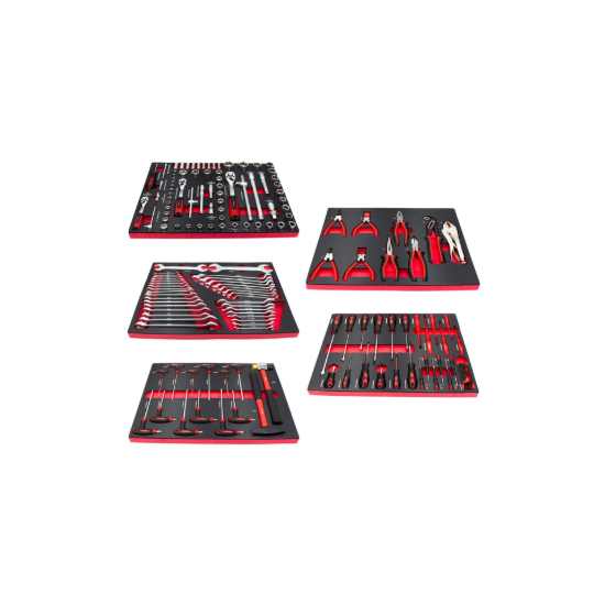 Imagem de Carro de Ferramentas Vermelho, 7 gavetas e 160 peças