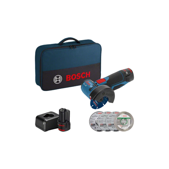 Imagem de GWS 12V-76 Mini Rebarbadora + 2x 2Ah + Carregador + Bolsa + 5 Discos