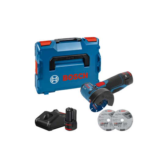 Imagem de GWS 12V-76 Mini Rebarbadora + 2x 3.0Ah + Carregador + L-Boxx + 2 discos