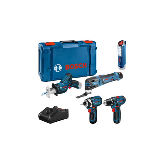 Imagem de Kit 5 Ferramentas: GSR 12V-15 + GOP 12V-28 + GDR 12V-105 + GSA 12V-14 + GLI 12V-300 + 3x GBA 12V 2.0Ah + GAL 12V-40