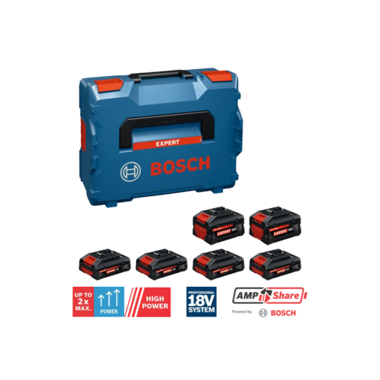 Imagem de Pack de 4x EXBA 18V-40 + 2x EXBA 18V-80 + L-Boxx 136 Baterias Expert de 4,0 e 8,0 Ah