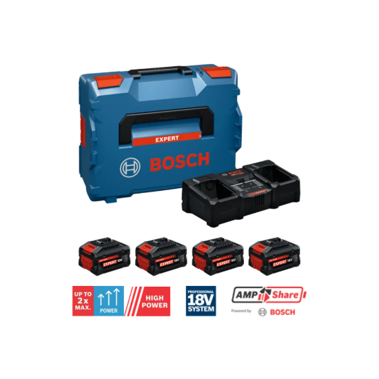 Imagem de Power Set 18V - 2x EXBA 18V-55 + 2x EXBA 18V-80 + EXAL 18V2-320 + L-Boxx 162