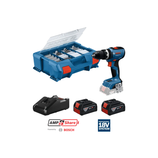 Imagem de GSB 18V-65 Berbequim com percussão + 2x 4.0ah + GAL 18V-40 + L-Case Pick & Click