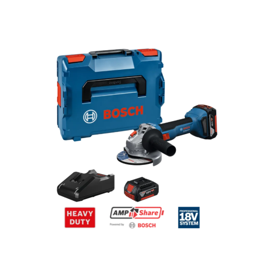 Imagem de GWS 18V-8 Rebarbadora (125mm) + 2x 4.0 Ah + GAL 18V-40 + L-Boxx