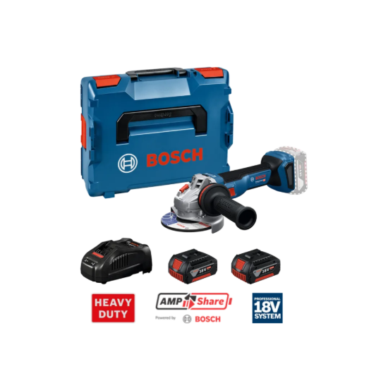 Imagem de GWS 18V-11 Rebarbadora (125mm) + 2x 5.0Ah + GAL 1880 CV + L-Boxx