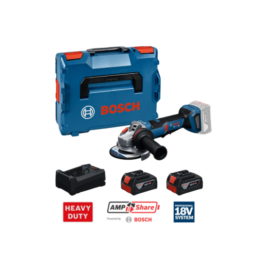 Imagem de GWS 18V-11 PS Rebarbadora (125mm) 2x 5.0Ah + GAL 12V/18V-80 + L-Boxx