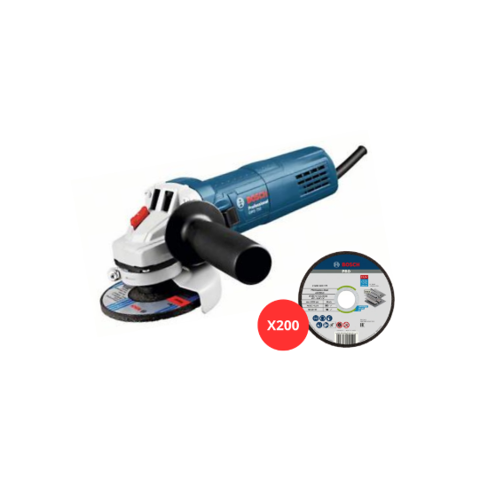 Imagem de GWS 750 Rebarbadora 750W disco Ø125mm + 200 discos Steel and Metal