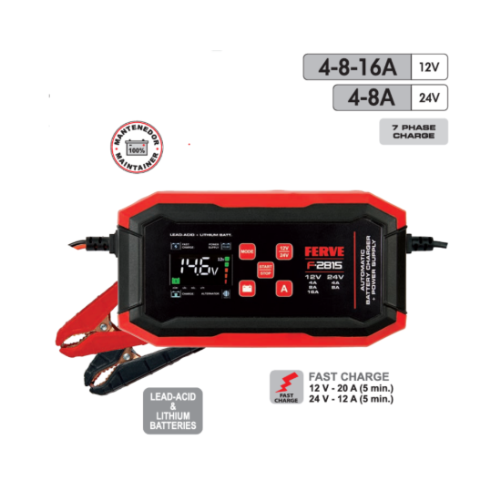 Imagem de Carregador baterias automático Ferve, F-2815 - 12/24V - 10 a 200Ah