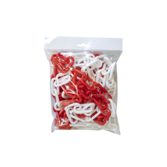 Picture of Corrente de plástico vermelho/branco com 5m