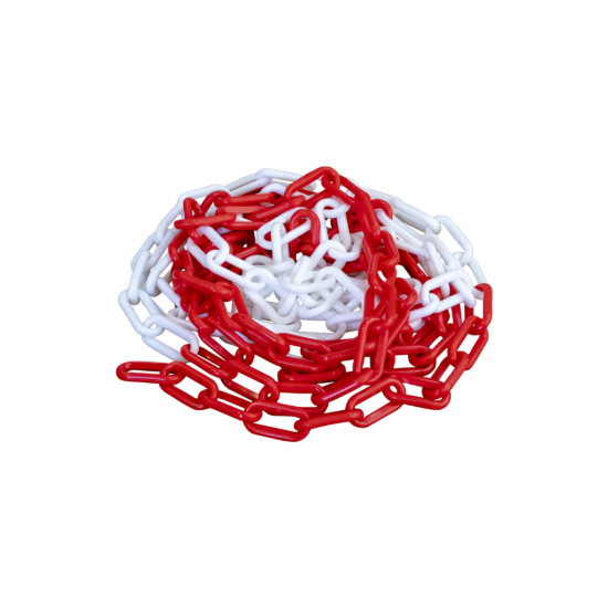 Imagem de Corrente de plástico vermelho/branco com 5m